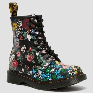 Dr.Martens 1460 Pascal 90's Retro Style Floral/Leather Mash Up Boots